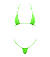 Love In Leather Spandex Fabric Womens Micro Bikini Green G-Strings, Panties and Shorts